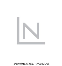 letter L and N monogram logo gray