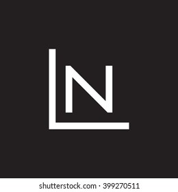 Letter L And N Monogram Logo White Black Background