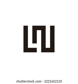 Letter L and N, letter w geometric symbol simple logo vector