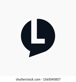 Letter L negative space with bubble Logo Template Vector Design. Social Talk, chat, app, forum, social media. Modern logotype symbol - vector