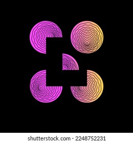 letter L negative space logo and wood log