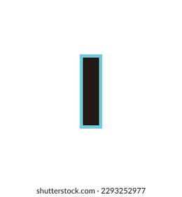 Letter l neon, blue geometric symbol simple logo vector