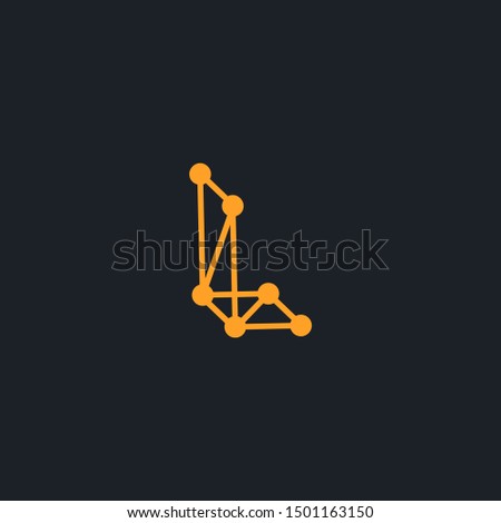 Letter L network conect line outline logo design vector template minimalist download