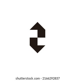 Letter L number 2 arrow geometric symbol simple logo vector