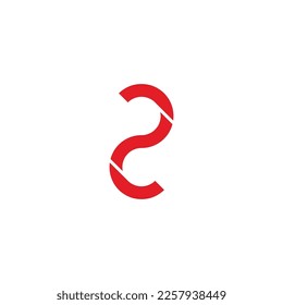 Letter L number 2 curve geometric symbol simple logo vector