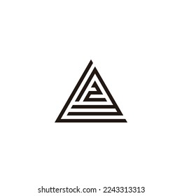 Letter L, number 3 and 2 triangle geometric symbol simple logo vector