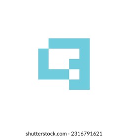 Letter L, number 3 square geometric symbol simple logo vector