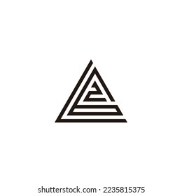 Letter L, number 6 and 2 triangle geometric symbol simple logo vector