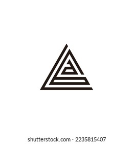 Letter L, a and number 6 triangle geometric symbol simple logo vector