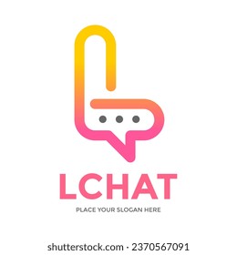 Letter L or number chat vector logo template. This design use communication symbol. Suitable for business