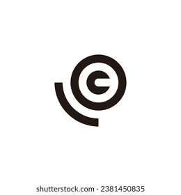 Letter L, o and c circle geometric symbol simple logo vector