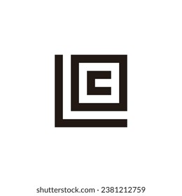 Letter L, O and c square geometric symbol simple logo vector