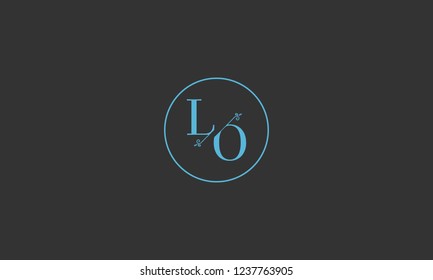 LETTER L AND O FLOWER LOGO WITH CIRCLE FRAME FOR LOGO DESIGN OR ILLUSTRATION USE