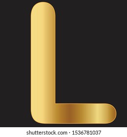 Letter L on black in a golden gradient