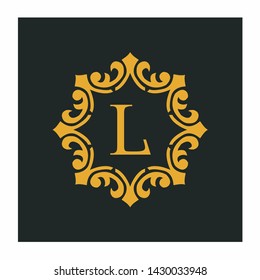 Letter L Ornament Luxury Elegant Vintage