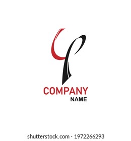 letter l p 4 logo black red