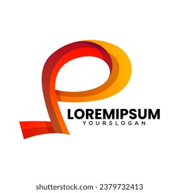 letter  l p colorful  icon logo design 