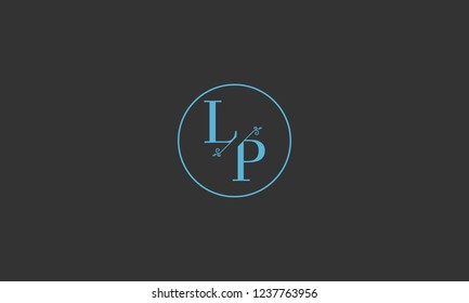 LETTER L AND P FLOWER LOGO WITH CIRCLE FRAME FOR LOGO DESIGN OR ILLUSTRATION USE