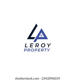 LETTER L AND LETTER P LOGO NEGATIVE SPACE LINE SIMPLE EDITABLE. Real Estate logo design.