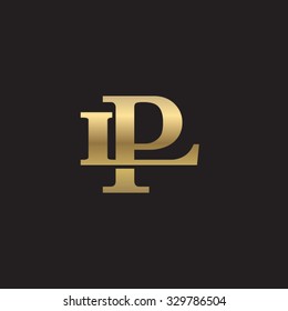 letter L and P monogram golden logo