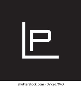 Letter L And P Monogram Logo White Black Background