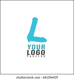 Letter L paint brush stroke vector design. Hand lettering logo.