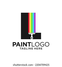 Letter L Paint Logo Design Template Inspiration, Vector Illustration.