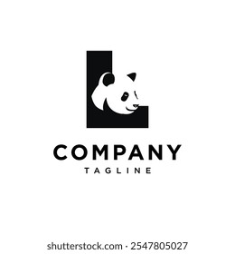 Letter L Panda Logo Icon Vector