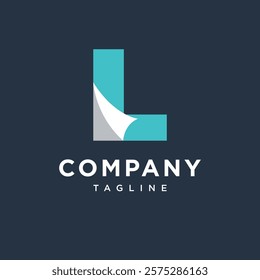 Letter L Paper Logo Icon vector