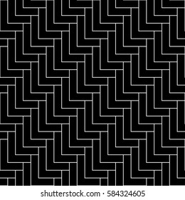 Letter L pattern - seamless editable repeating vector background wallpaper, can be tiled (white lattice with black shapes)