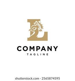 Letter L Peacock Bird Logo Icon vector