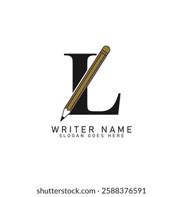 Letter L Pencil Logo Design. Alphabet L Lead Pencil Icon