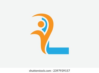Letter L People Logo Design Template Inspiration, Vector Illustration.