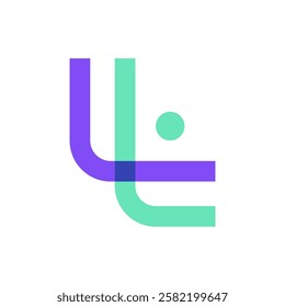 Letter L people overlapping color logo