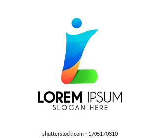 Letter L people vector logo design. With colorful icon template. Modern logo for brand identity.
Creative vector elements