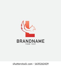Letter L With Phoenix Vector Royalty Logo Design Inspirations