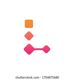 Letter L pixel logo design template illustration
