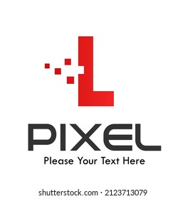 Letter l pixel logo template illustration. suitable for Business logo, App Industry, App icon, etc. Easy to edit, change size, color and text.