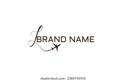 letter L with plane and airline logo vector template. Suitable for travel label, tourism, journey posters, flight company advertising, airways identity, and tech transportation