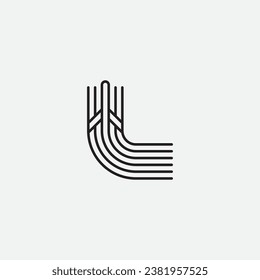 Letter L plane logo design illustration vector template