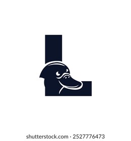 Letter L Platypus logo icon vector.