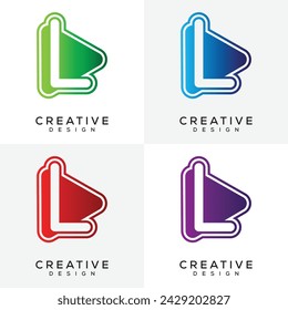 Letter L Play Button Logo Design Idea