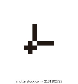 Letter L plus, square geometric symbol simple logo vector