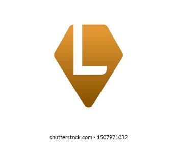 Letter L point logo or symbol template design