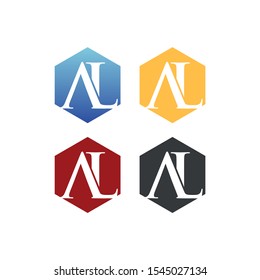 letter A and L in polygon logo SET vector