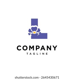 Letter L Primrose Flower Logo Icon Vector
