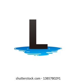 Letter L and Puddle Water Logo Template Design Vector, Emblem, Design Concept, Creative Symbol, Icon