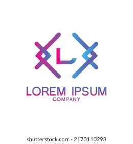 letter L with Pulse music player element. Logo template electronic music, equalizer, store, dj, nightclub, disco. Audio wave logo concept, Multimedia Technology themed, Abstract Shape vector