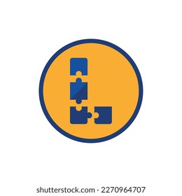 Letter L Puzzle Icon Logo Design Element. Can be used for Jigsaw, Puzzle, Teamwork, Cooperation icon
