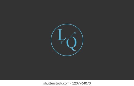 LETTER L AND Q FLOWER LOGO WITH CIRCLE FRAME FOR LOGO DESIGN OR ILLUSTRATION USE